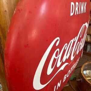 36“ HUGE Vintage Authentic 1950’s Coca Cola Sign
